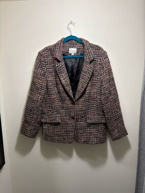Vintage Linea by Louis Dell'Olio multicoloured tweed blazer Size XL